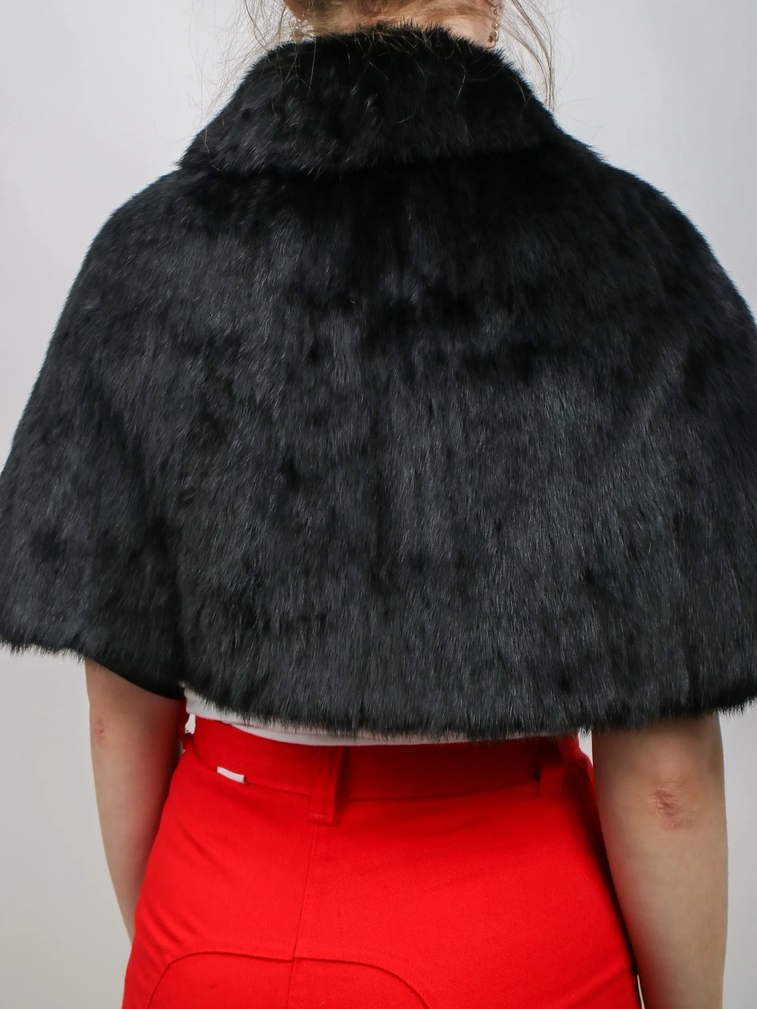 1960s Black Mink Fur Stole Capelet