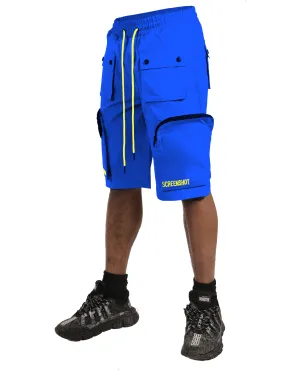 3D MULTI POCKET NYLON CARGO SHORTS-SP11204 (ROYAL)