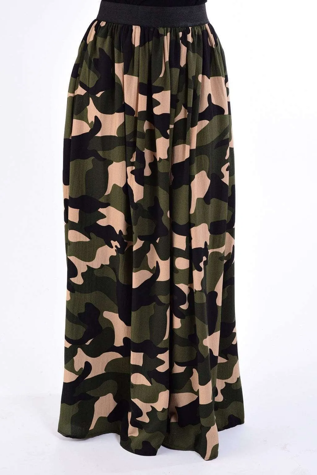 Army print Maxi Skirt