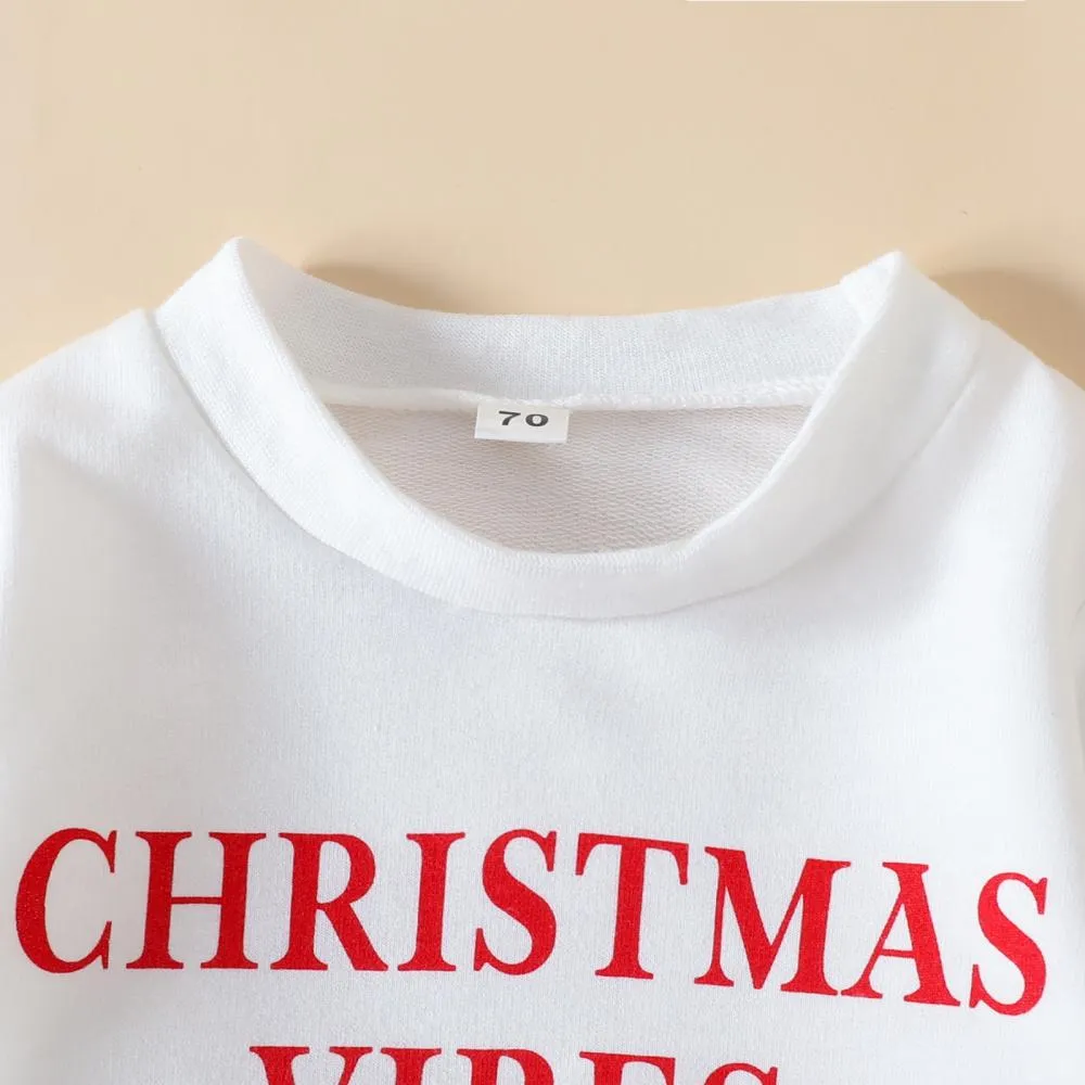 Autumn Christmas Girls Alphabet Print Sweater Flared Pants Set Wholesale Girls Clothes