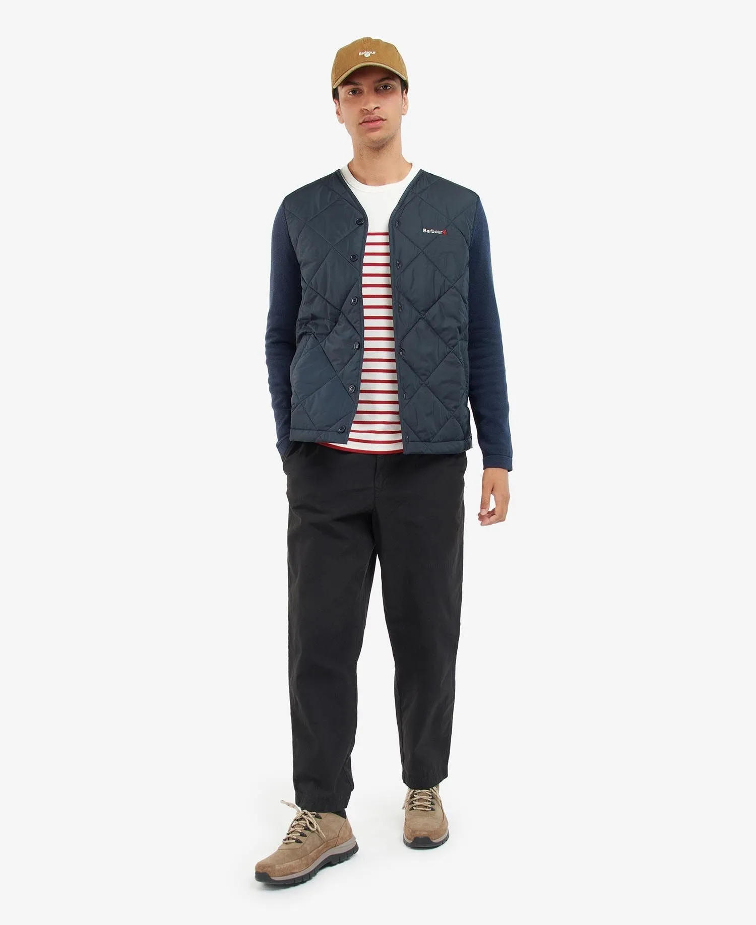 BARBOUR Craghead Quilted Cardigan NAVY