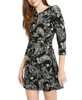 Be Bop Juniors' Paisley TwistFront Dress Black Size Small