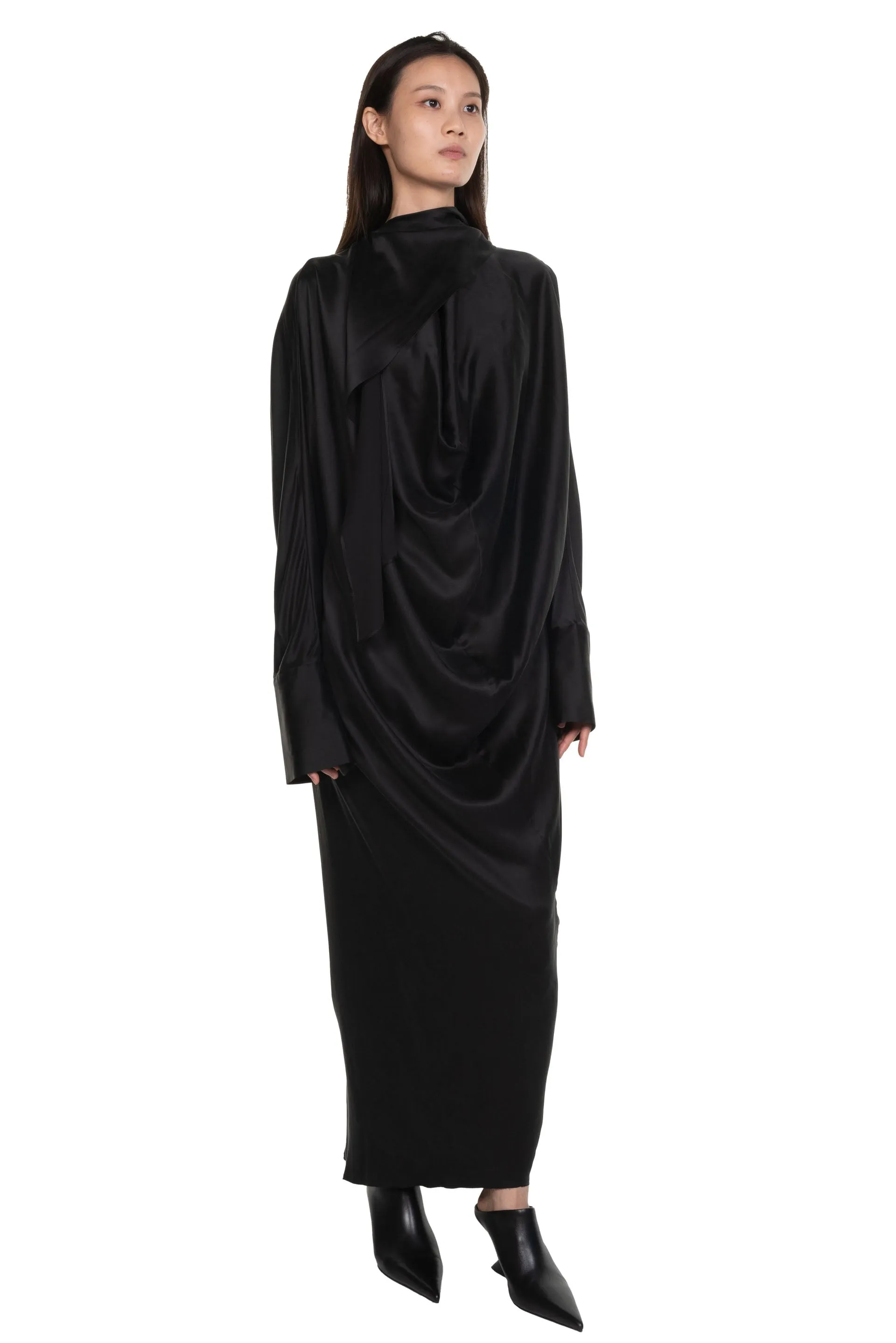 Black Draped Dress