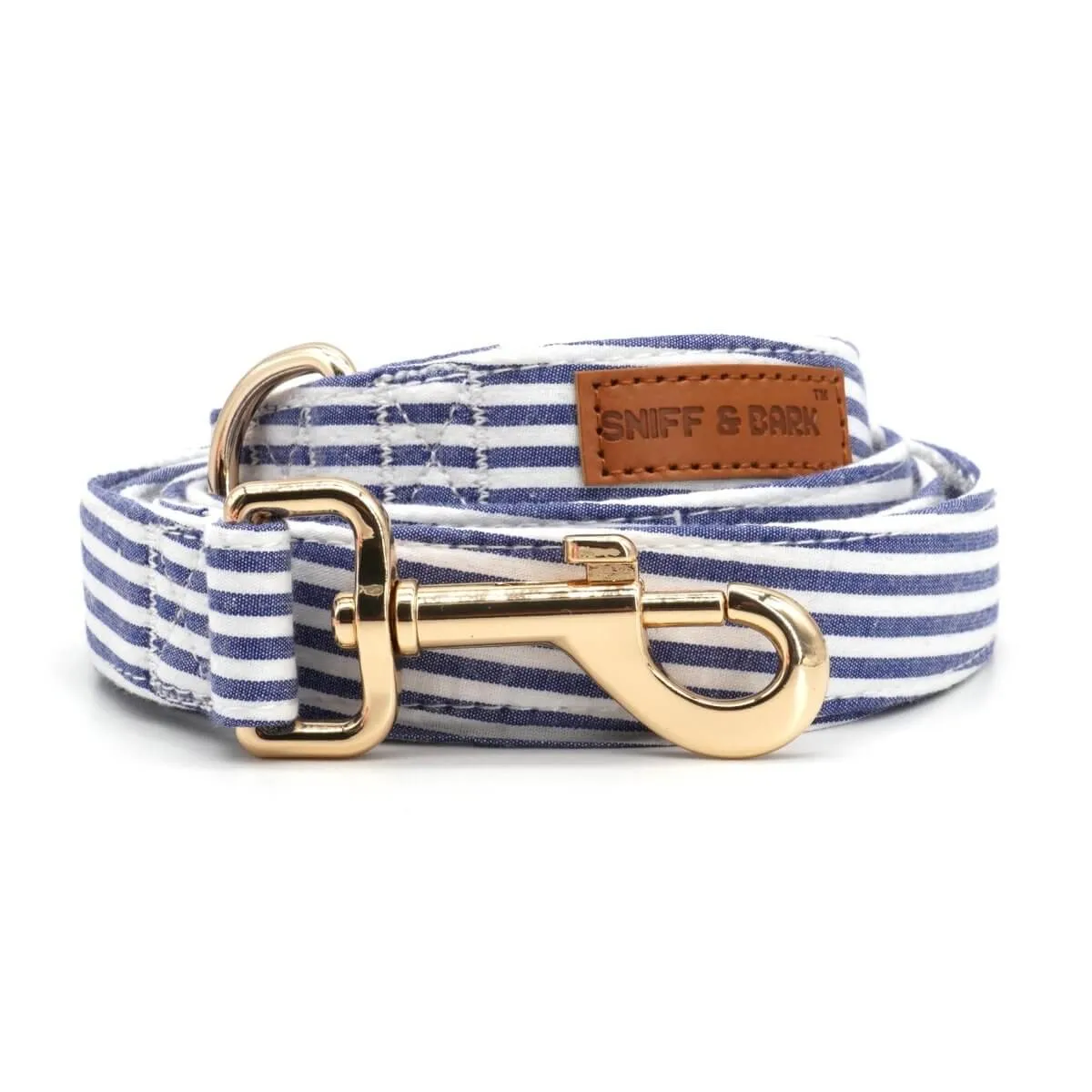 Blue Stripes Bowtie Unbreakable Collar™ & Leash Set
