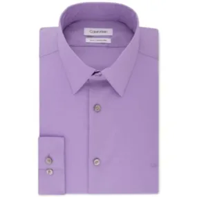 Calvin Klein Men's Slim-Fit Stretch Flex Collar Solid Logo Dress Shirt