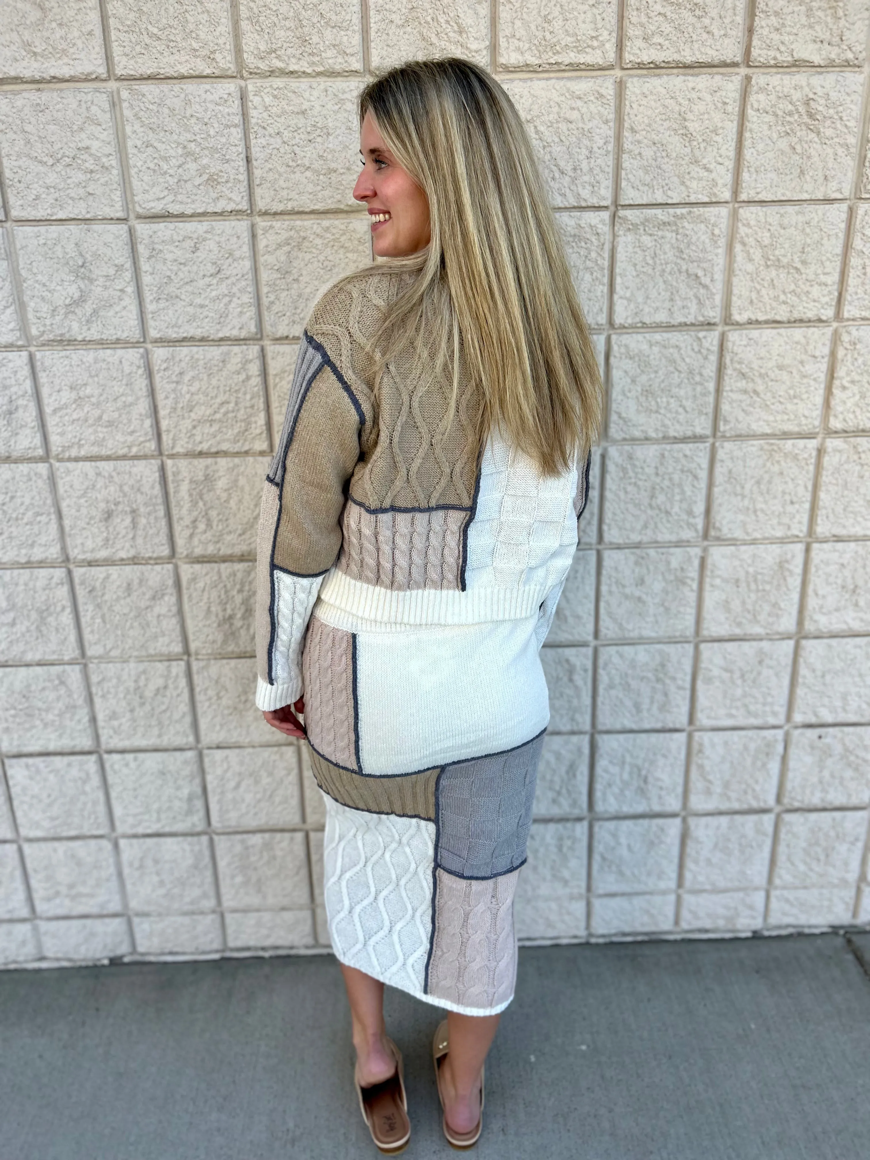 Color Block Midi Sweater Skirt FINAL SALE!