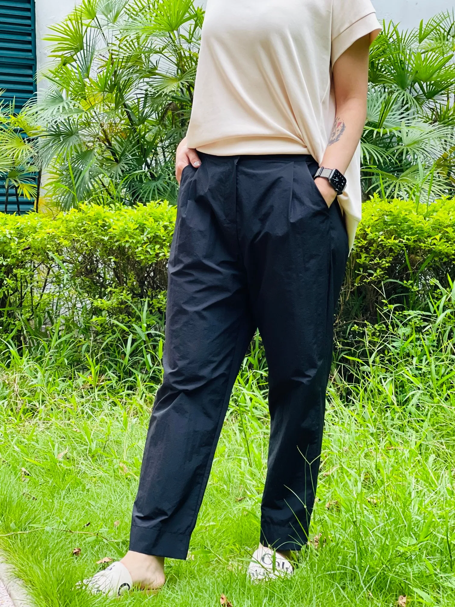 Daily Back Seam Parka Pants Black