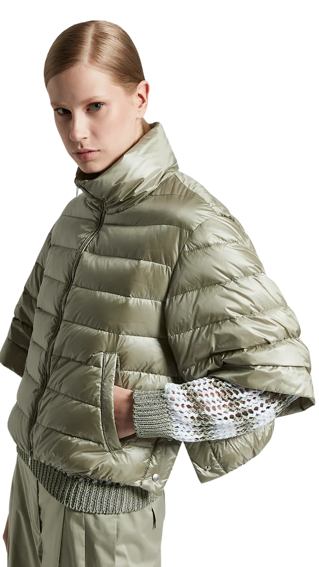 Down Cape Puffer Jacket