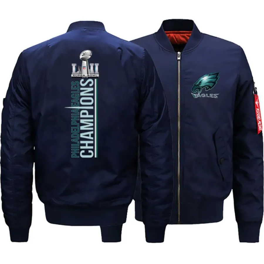 eagles Fan Bomber Jacket| nfl Philadelphia super bowl fan Varsity Jacket (3 Colors)