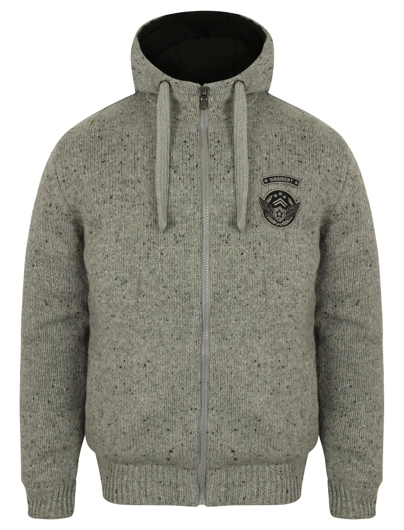 Garfunkel Zip Up Hooded Cardigan in Light Grey Marl - Dissident