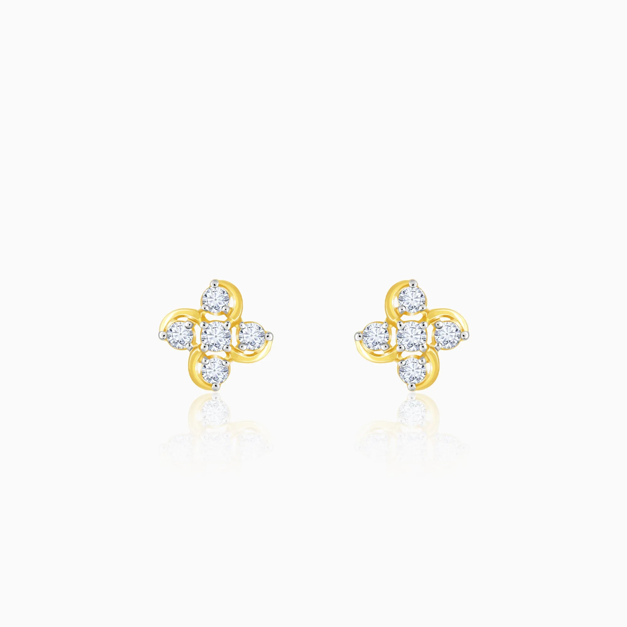 Gold Floral Dream Diamond Earrings