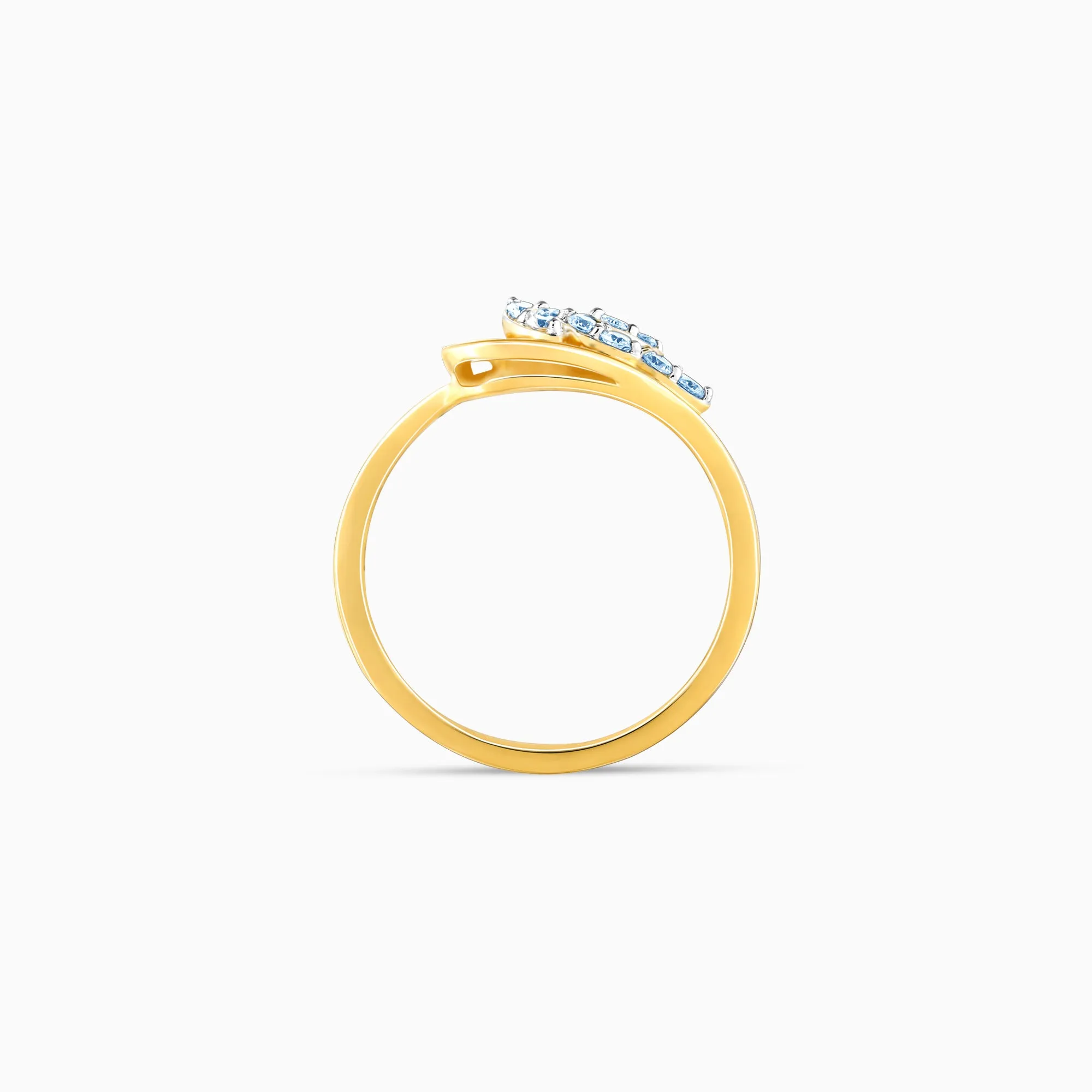Gold Sparkling Leaf Diamond Ring