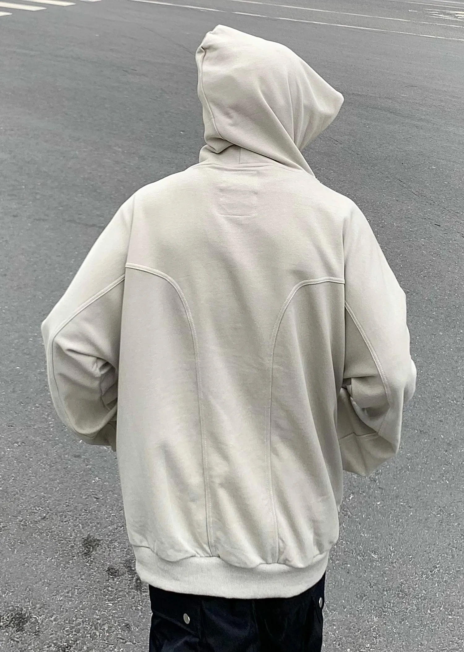 High Street Button-down Hooded / Trendy Loose Oversize Casual Jacket