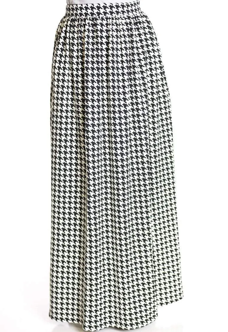 houndstooth Maxi Skirt