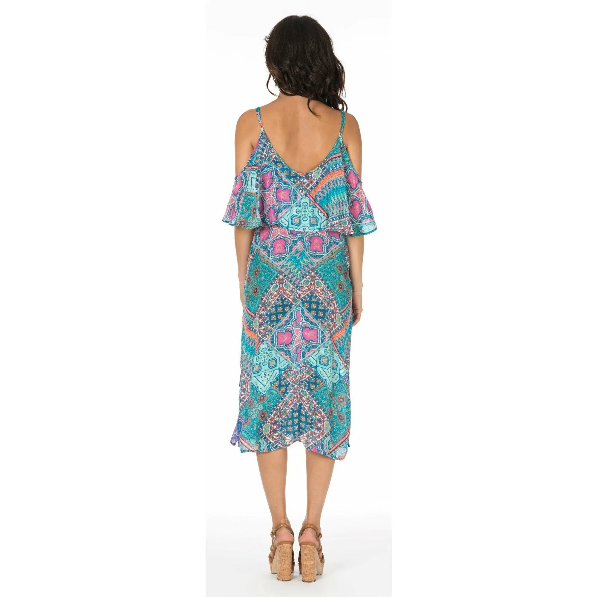 Kaylie Teal Scarf Dress