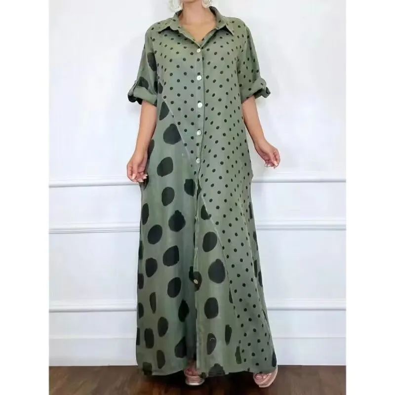 Loose Fashion Casual Long Plus Size Printed Dress