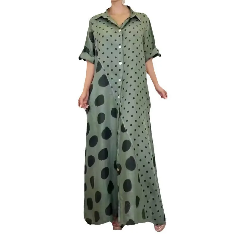 Loose Fashion Casual Long Plus Size Printed Dress