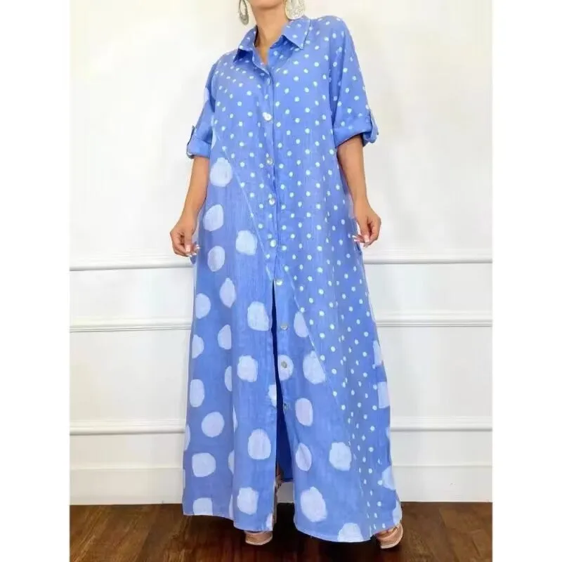 Loose Fashion Casual Long Plus Size Printed Dress