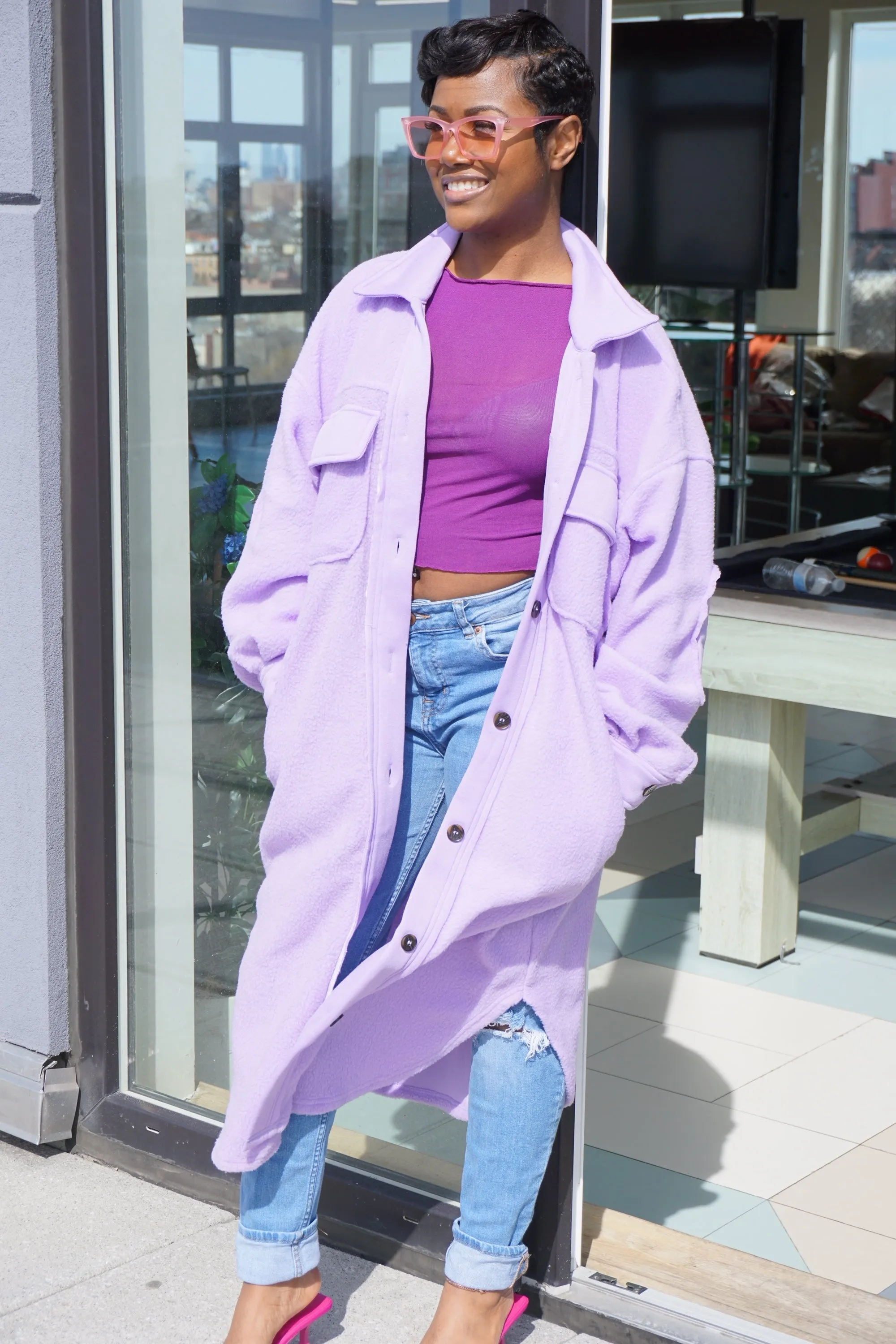 Loving You Lavender Sweater Jacket