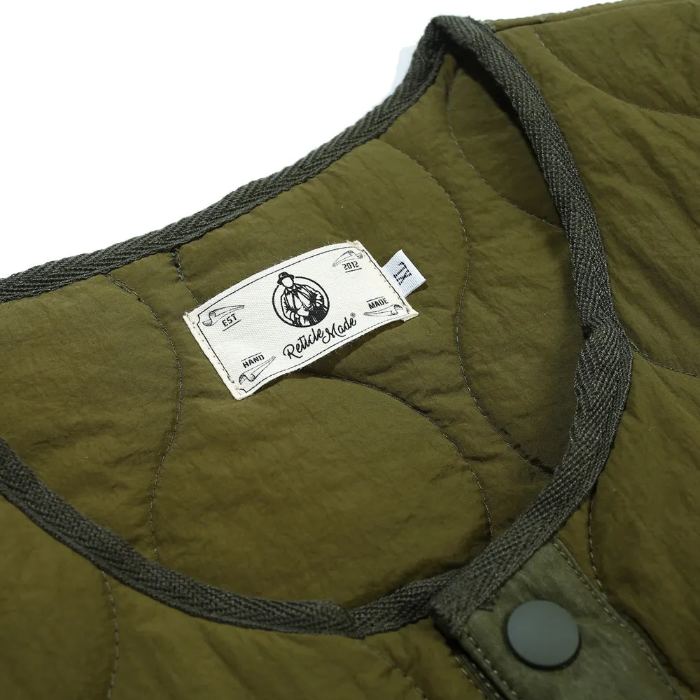 Men Sweater Vest Stitching Quilted Vest Men's Cardigan Warm Vest Loose Street Sleeveless Jacket