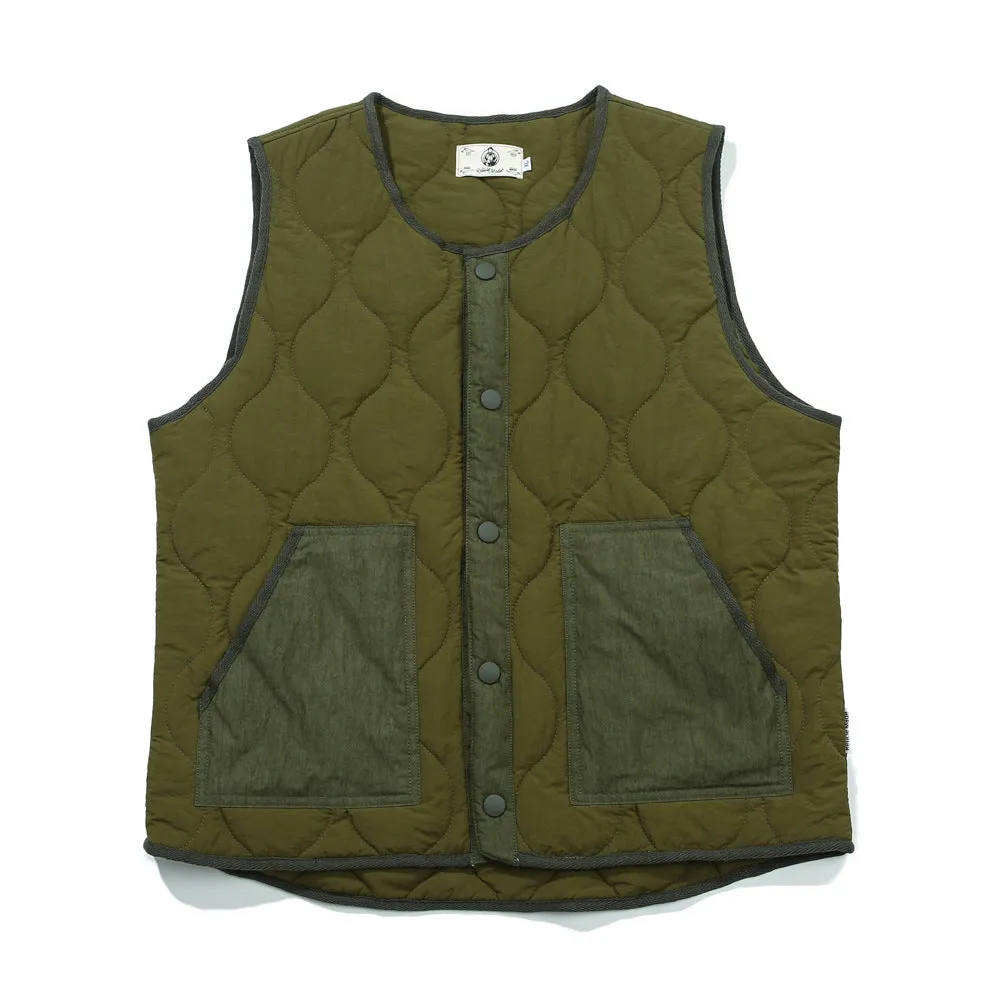 Men Sweater Vest Stitching Quilted Vest Men's Cardigan Warm Vest Loose Street Sleeveless Jacket