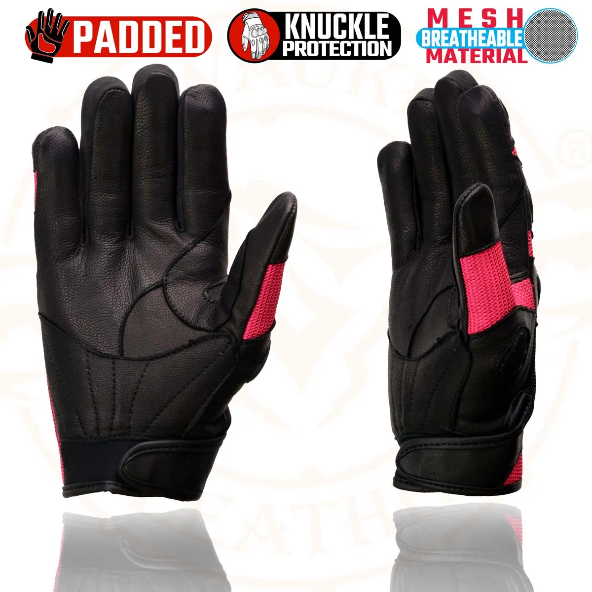 Milwaukee Leather MG7740 Women's Black Leather and Hot Pink Mesh