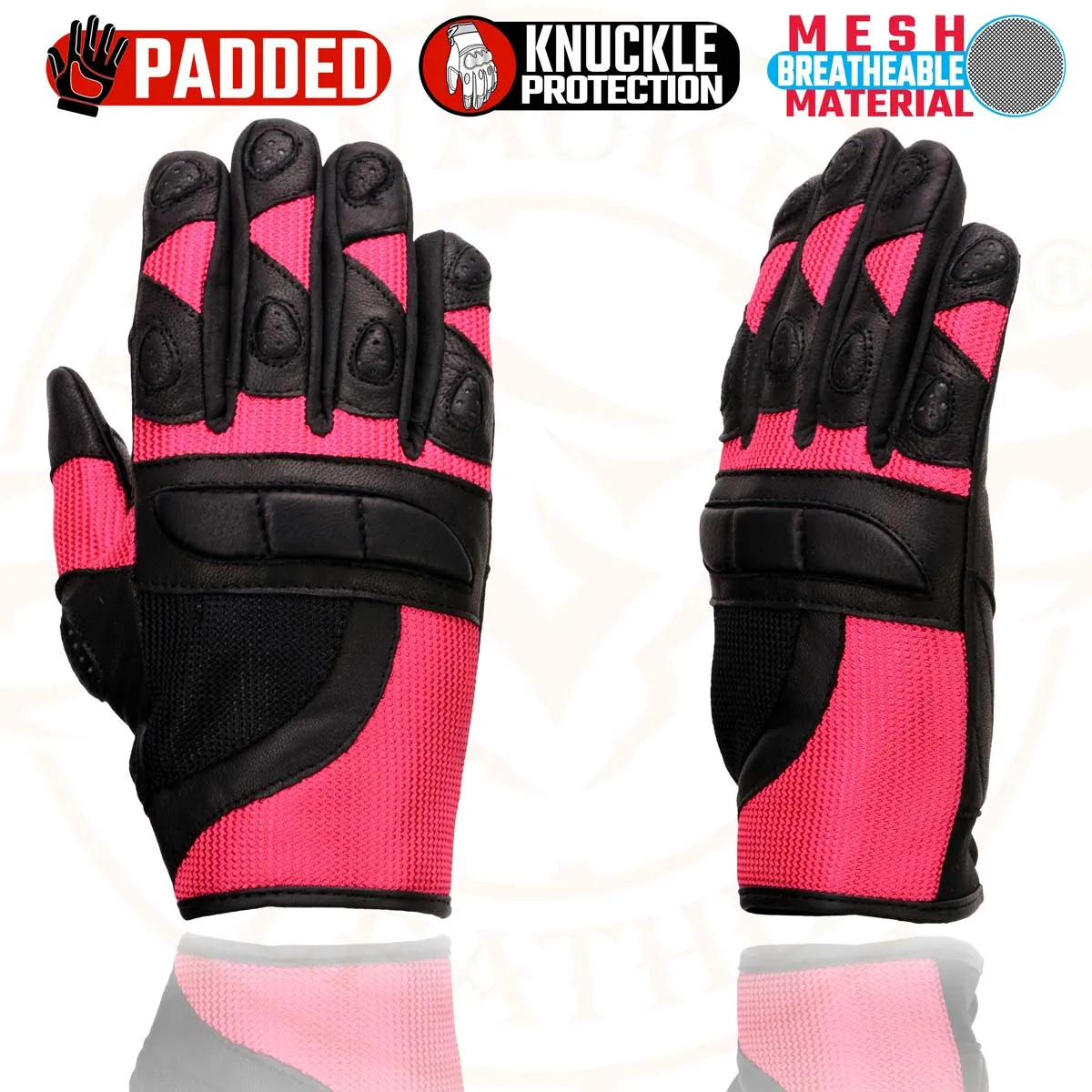 Milwaukee Leather MG7740 Women's Black Leather and Hot Pink Mesh