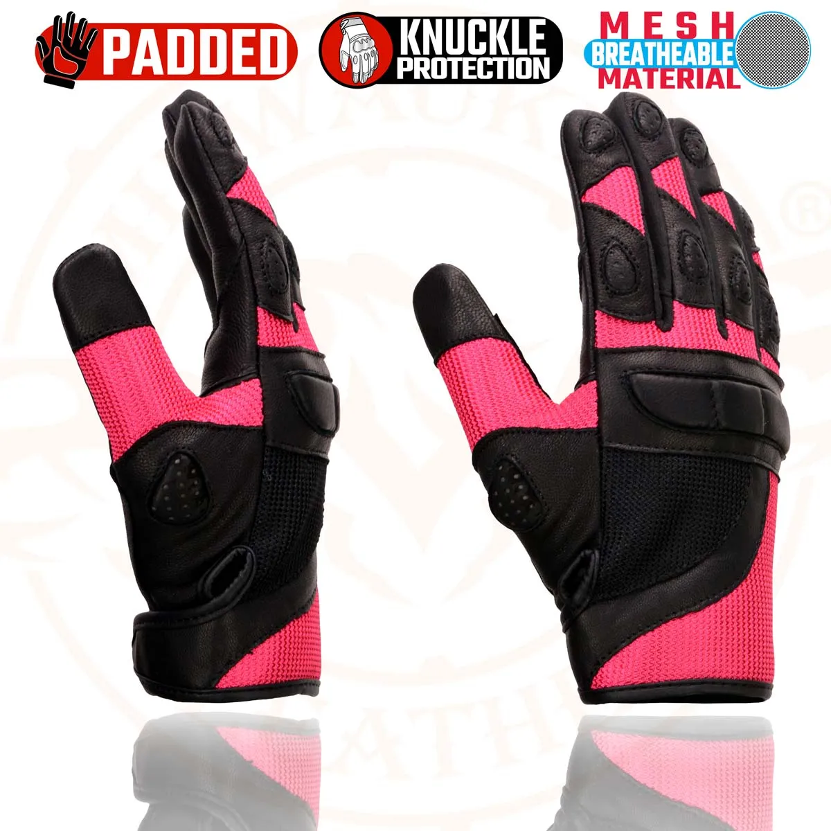 Milwaukee Leather MG7740 Women's Black Leather and Hot Pink Mesh