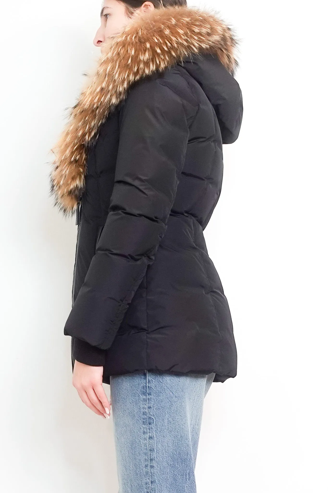 NEW Black Adali Puffer jacket with hood RRP £1200