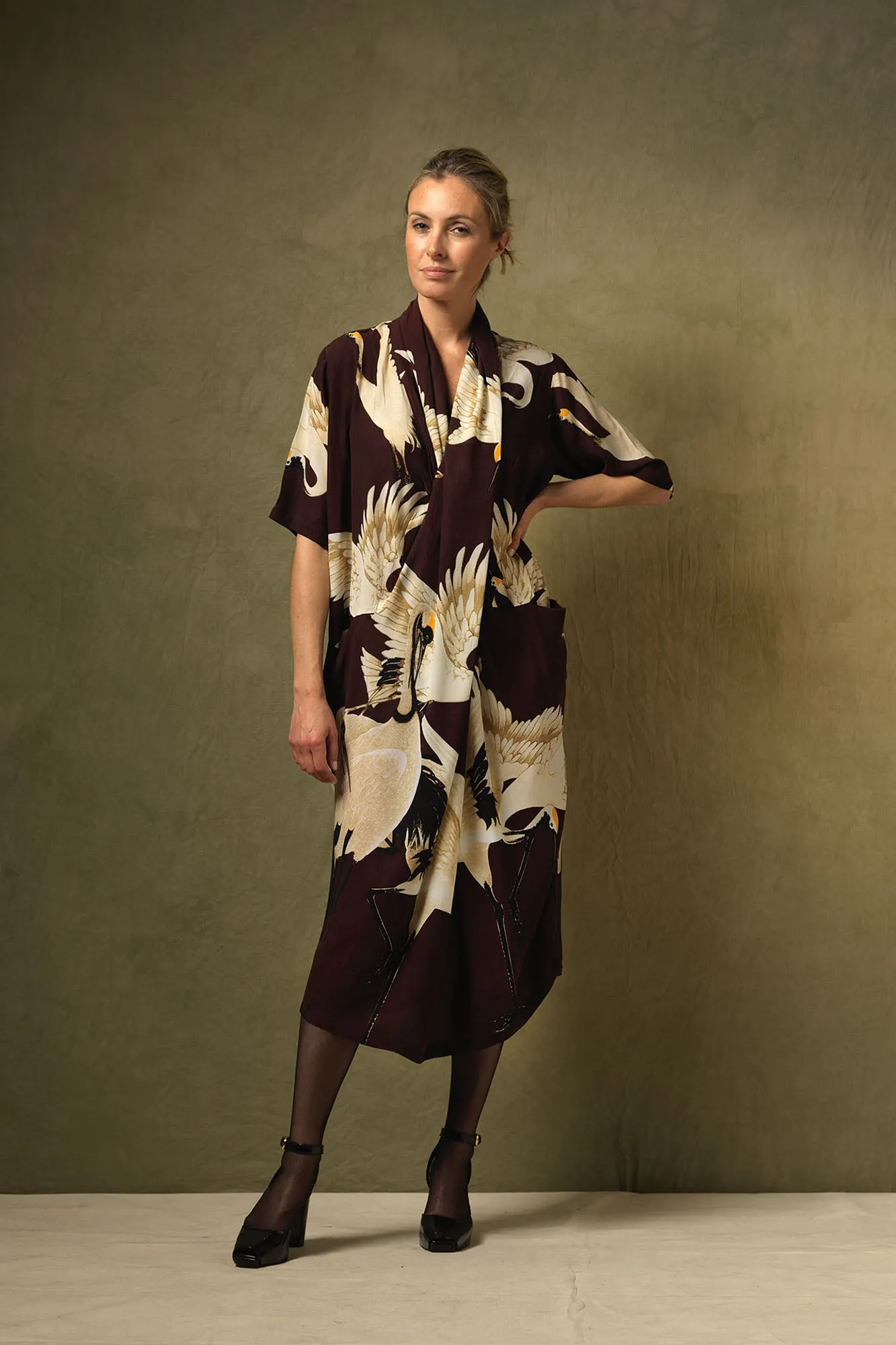 One Hundred Stars Stork Burgundy Rachel Dress