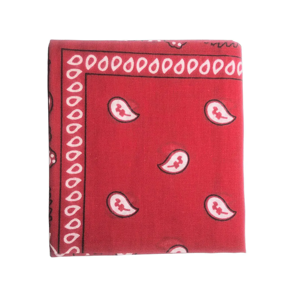 Paisley Bandana Headwrap - Red