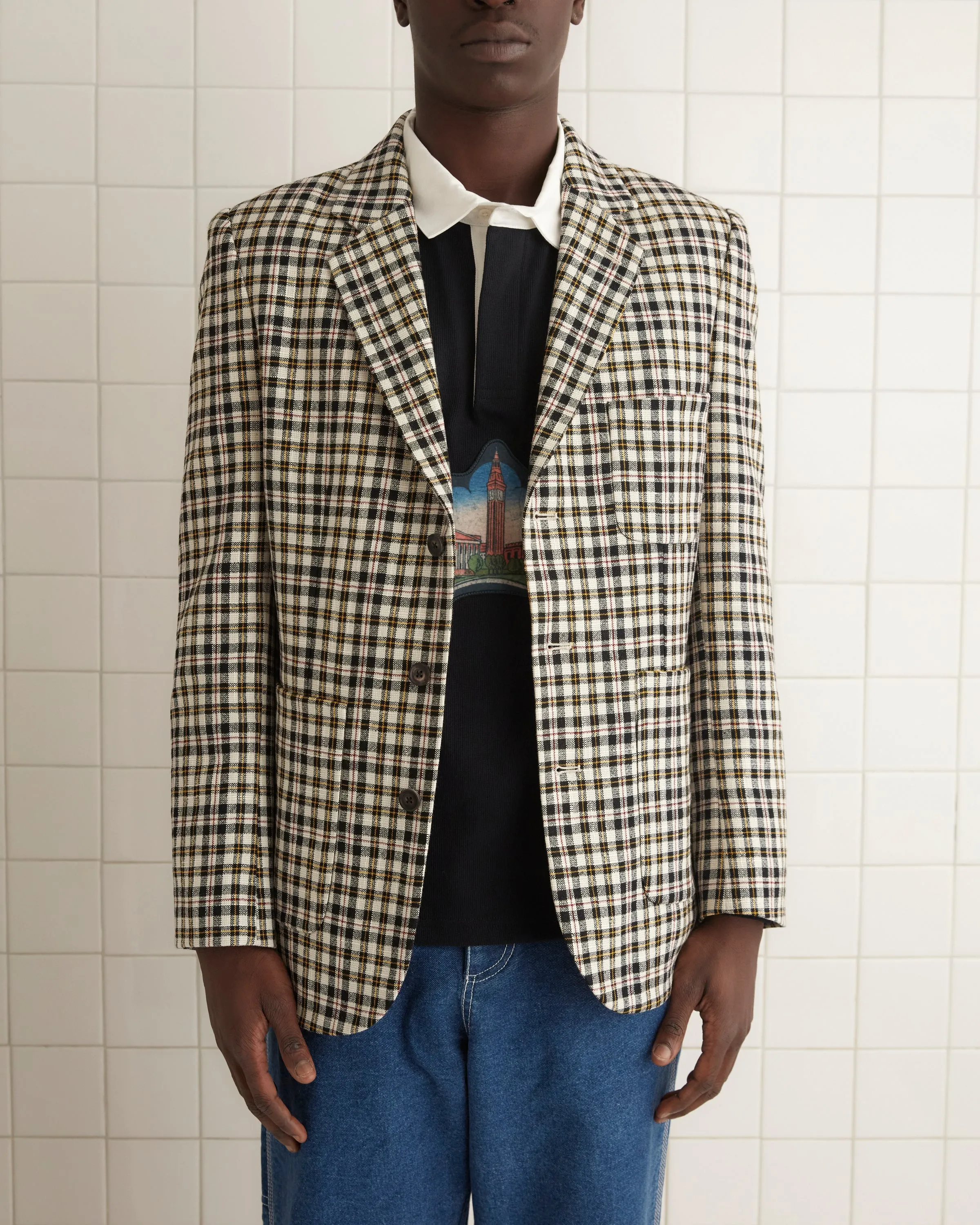 Pelican Plaid Suit Jacket - 42