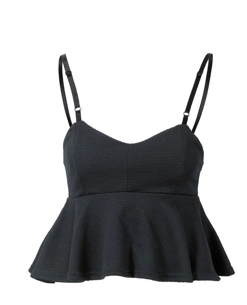 Peplum Bralet - Black