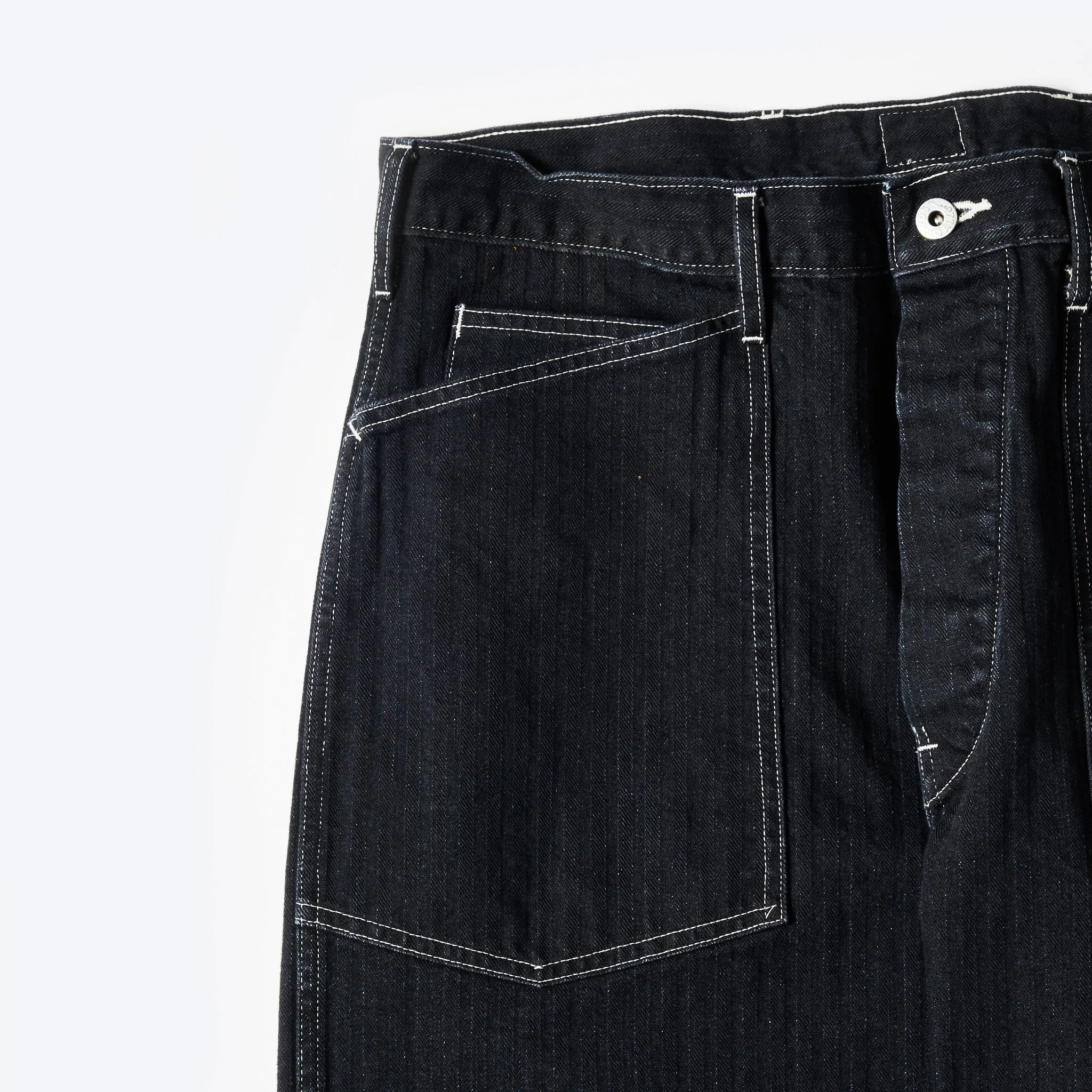 Post O'Alls ARMY Pants Herringbone Denim - Black