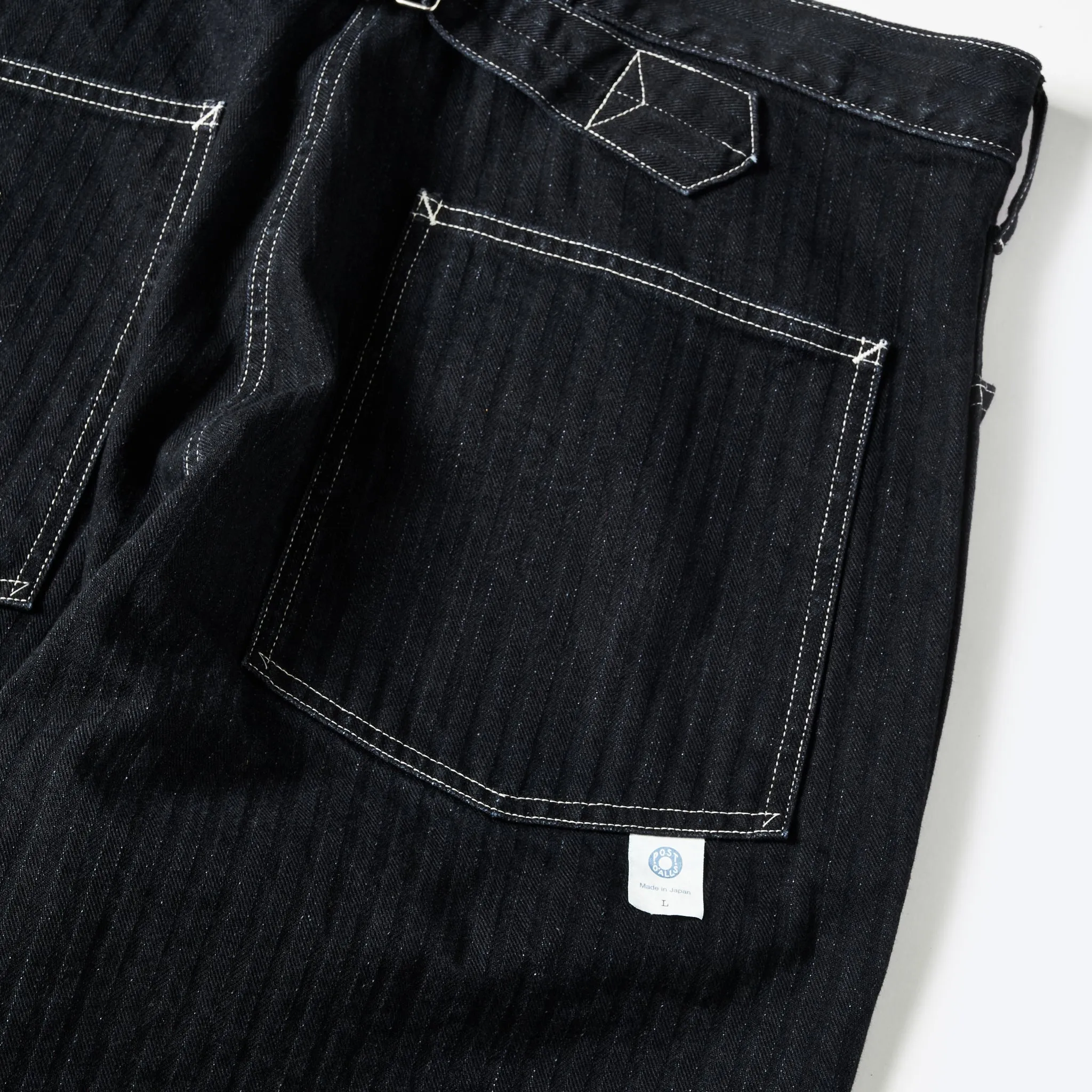 Post O'Alls ARMY Pants Herringbone Denim - Black