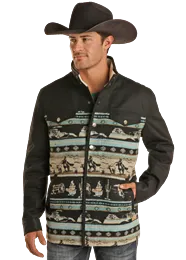 ROCK & ROLL MENS CANVAS AND WOOL COAT-DM92C01475