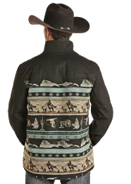 ROCK & ROLL MENS CANVAS AND WOOL COAT-DM92C01475
