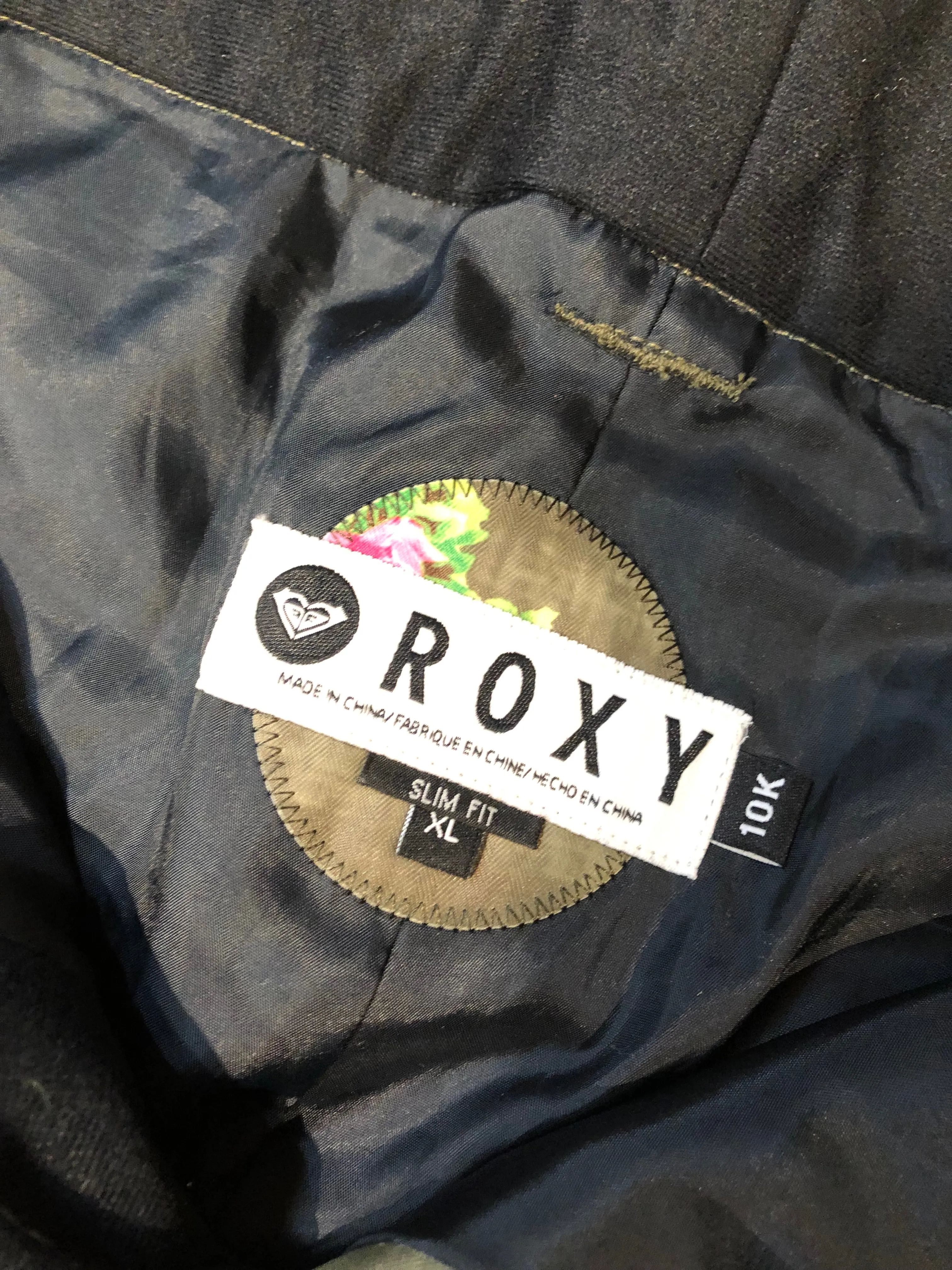 Roxy Floral Design Ski Pants, Size XL, 38”x33”