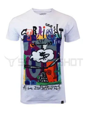 S11013-"STRAIGHT FIRE" PREMIUM T-SHIRTS (WHITE)