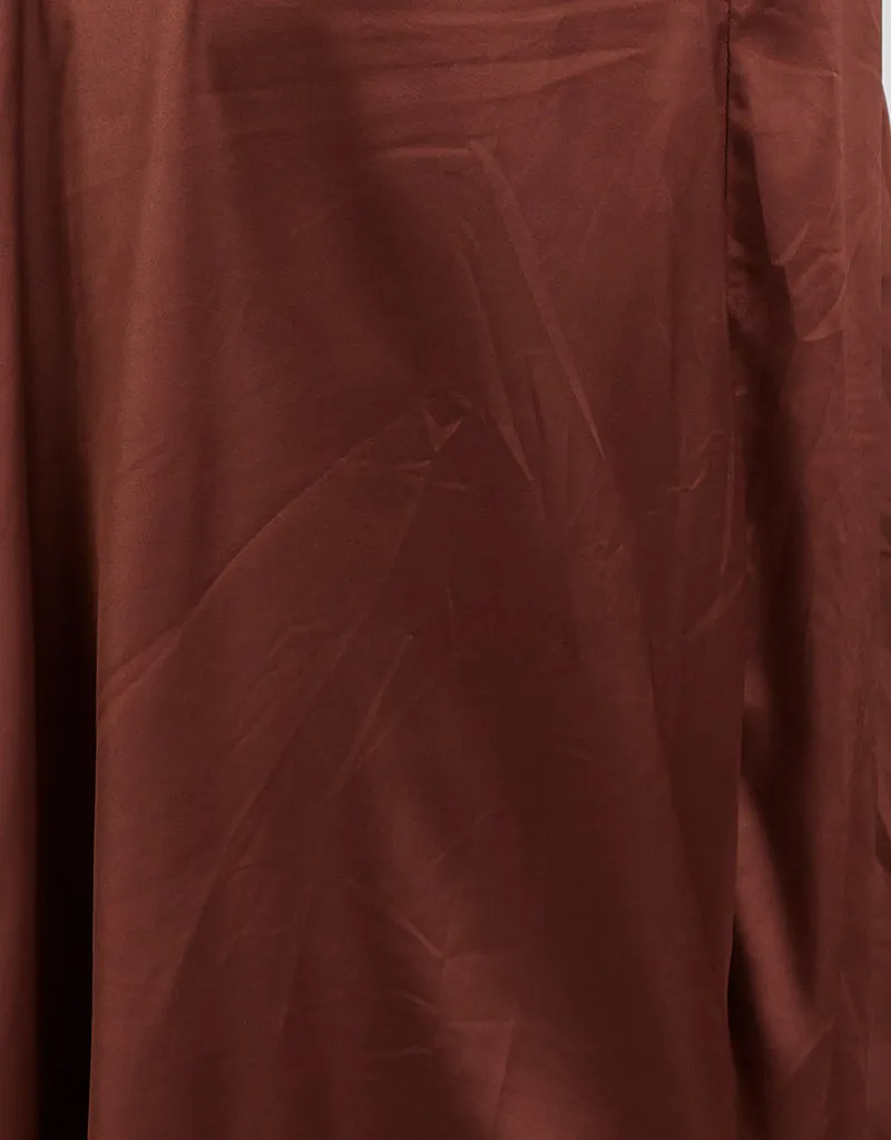 Satin Crossover Maxi Dress