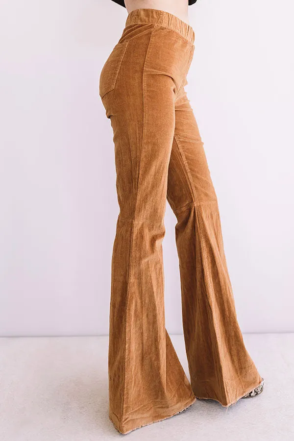 Show Me Off High Waist Flares In Camel