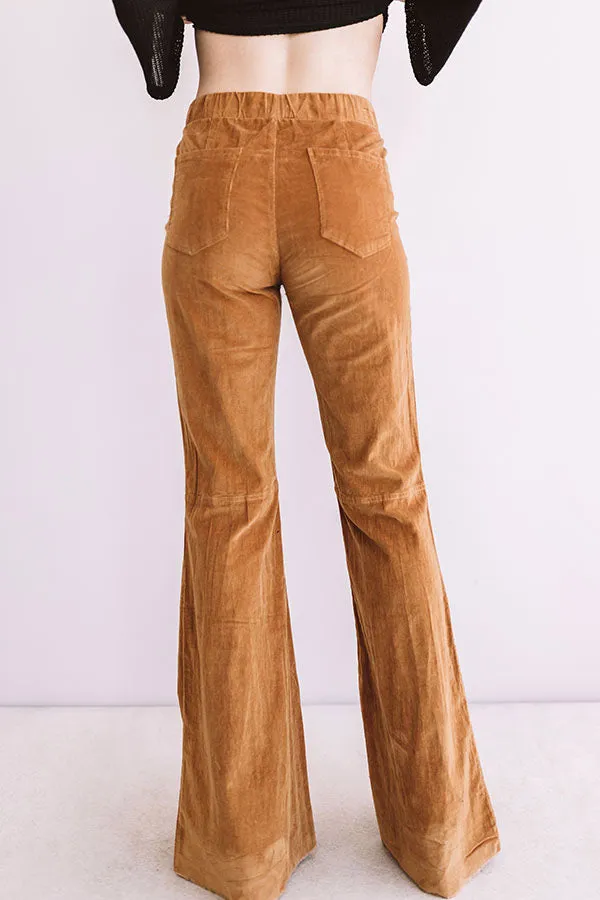 Show Me Off High Waist Flares In Camel