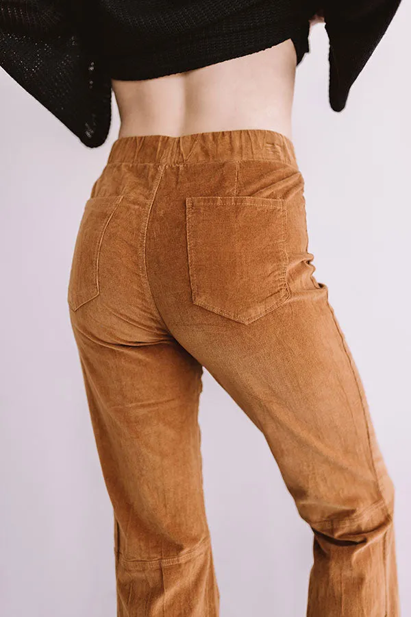 Show Me Off High Waist Flares In Camel
