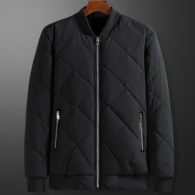 Stand Collar Solid Acetate Parka