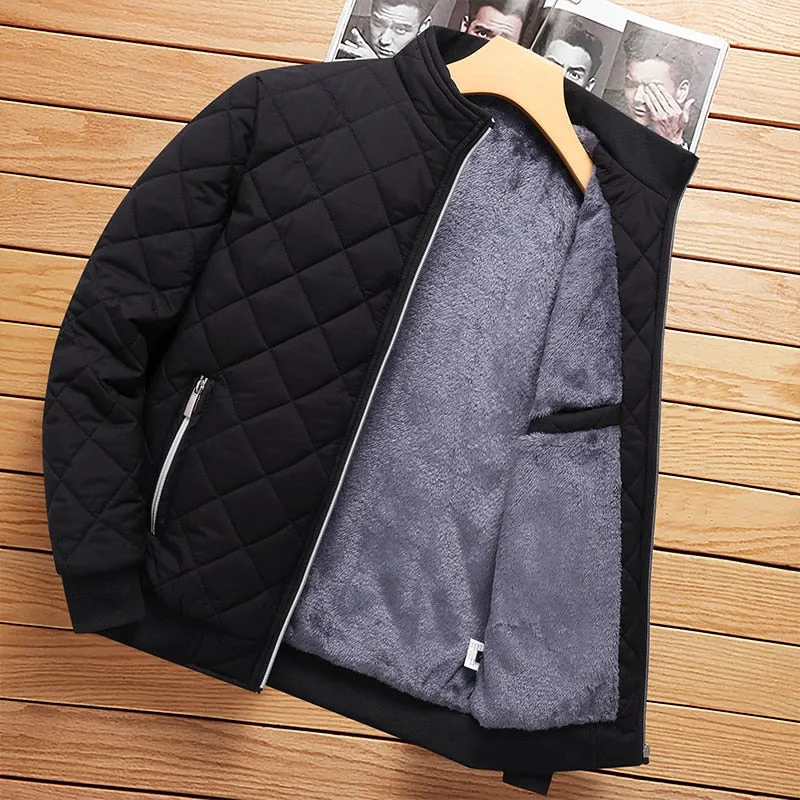 Stand Collar Solid Acetate Parka