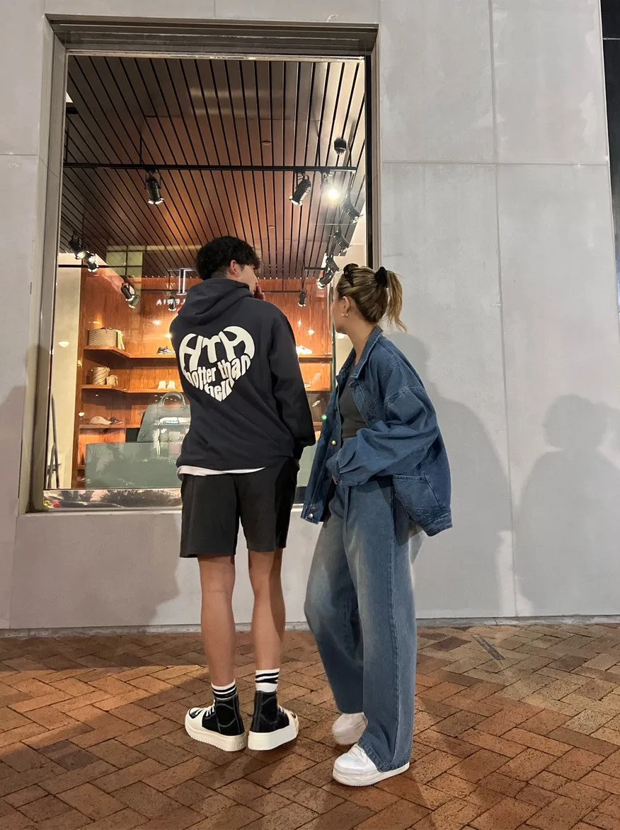 Tuck wide denim pants