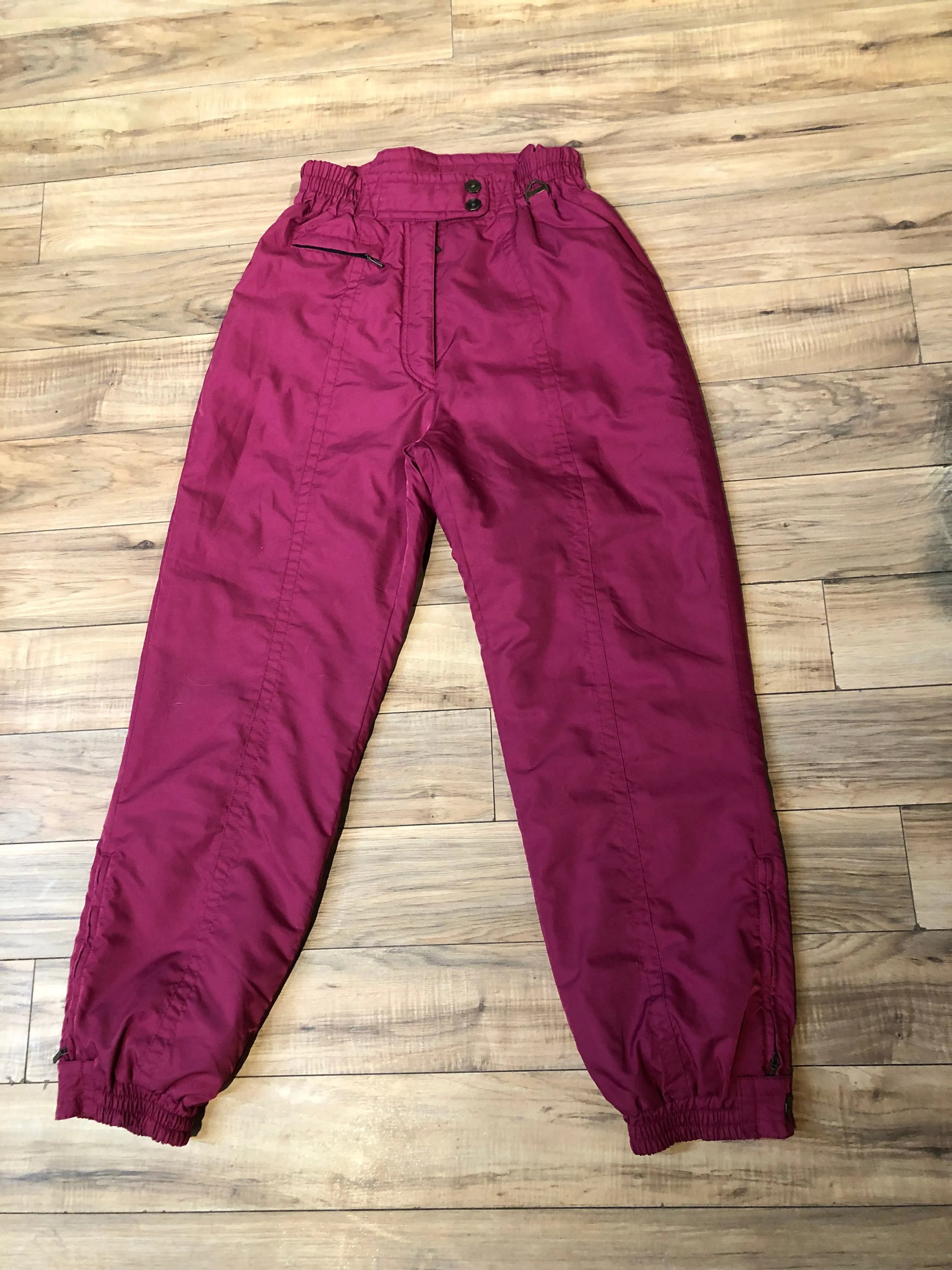 Vintage Olympic 1980’s Collini Pink Two Piece Ski Suit, Size 12