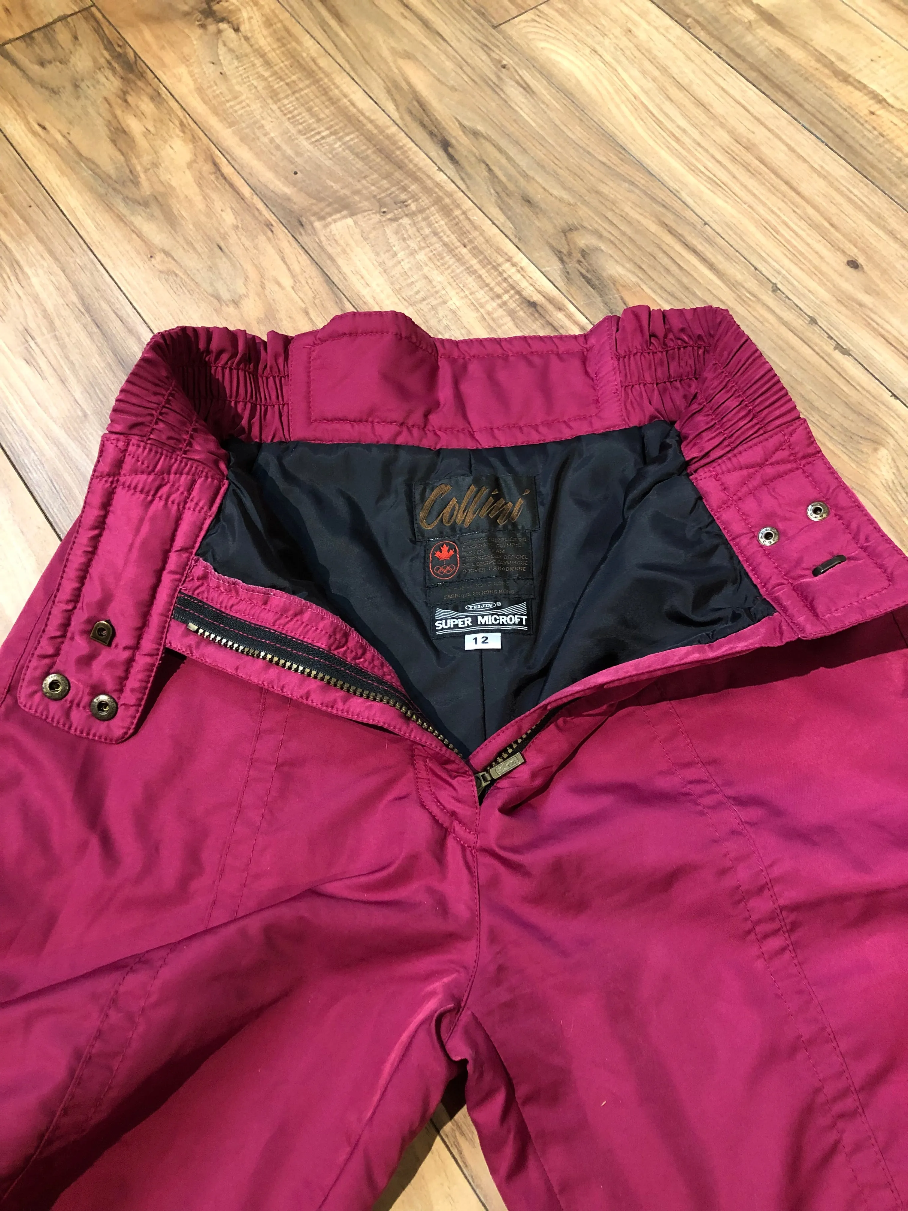 Vintage Olympic 1980’s Collini Pink Two Piece Ski Suit, Size 12