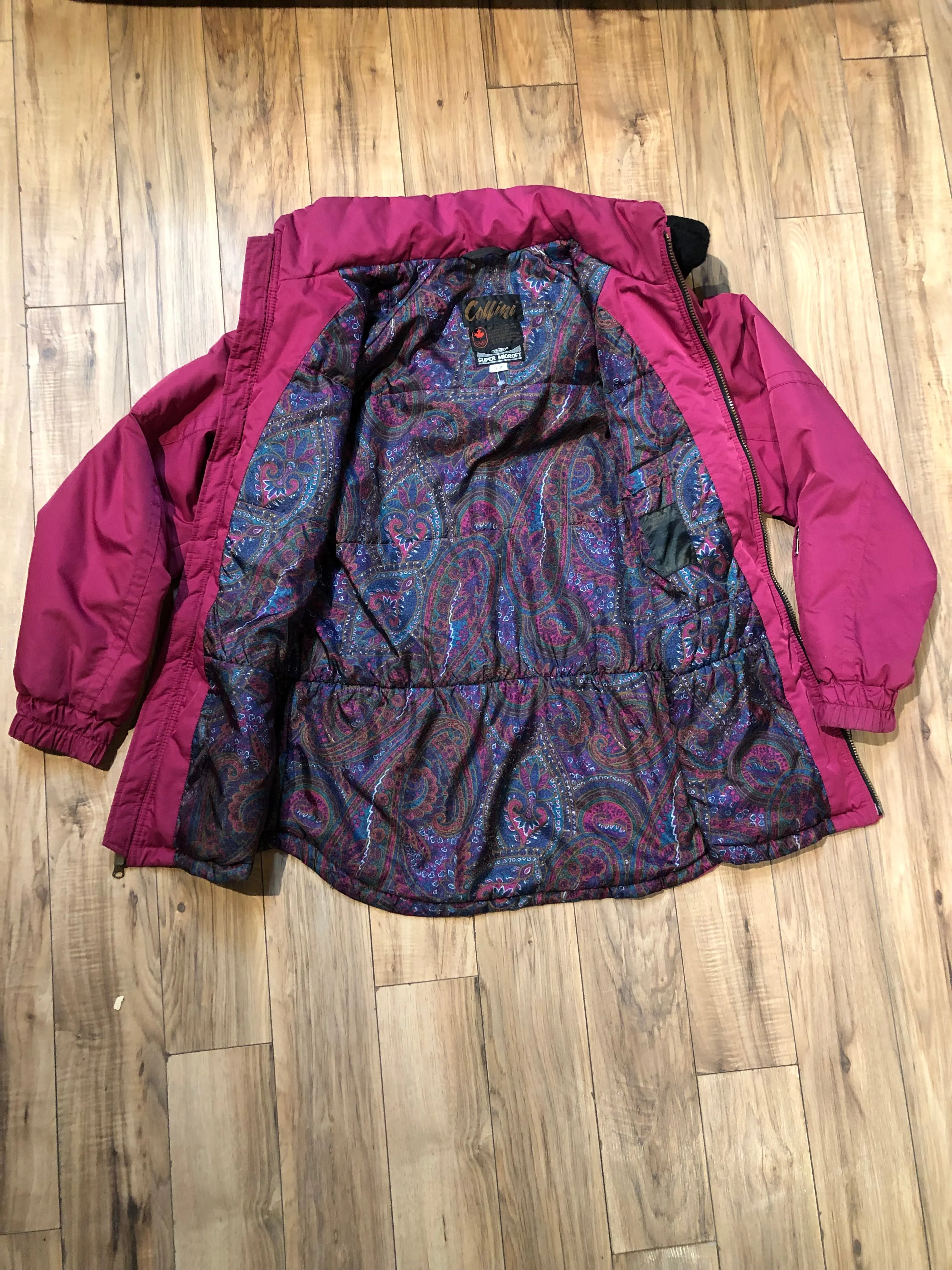 Vintage Olympic 1980’s Collini Pink Two Piece Ski Suit, Size 12