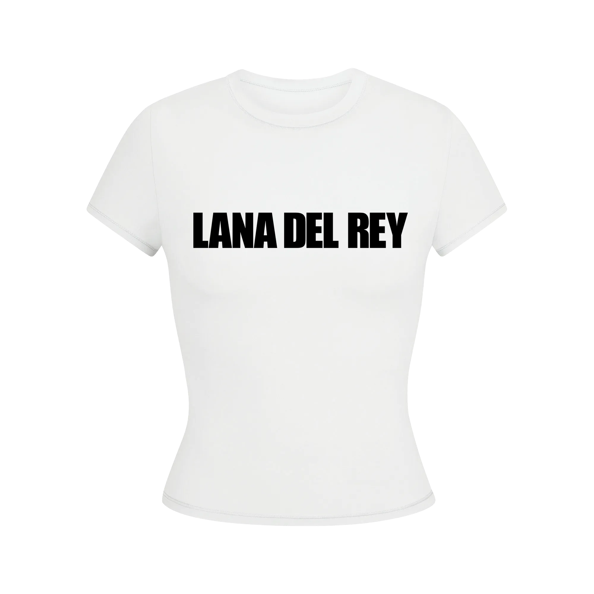 White Cropped T-Shirt With Lana Del Rey Logo